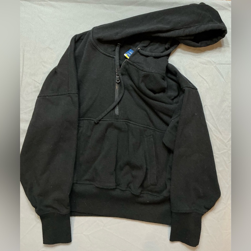 Black Zip Up Sweater with Hood